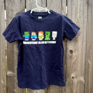 7-8y Uniqlo tee Minecraft theme